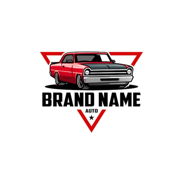 Vetor vetor de logotipo de muscle car americano com estilo de emblema