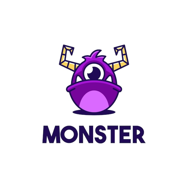 Vetor vetor de logotipo de personagem de mascote de monstro