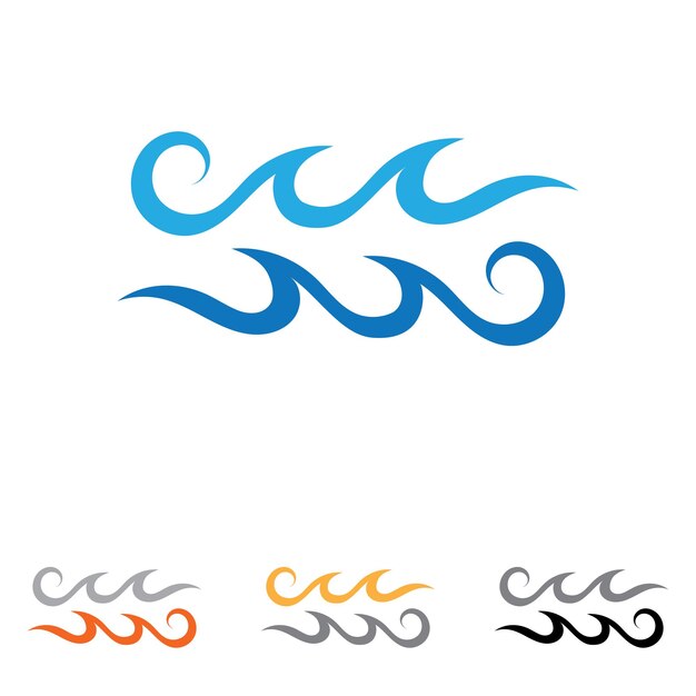 Vetor de logotipo de praia de água da onda