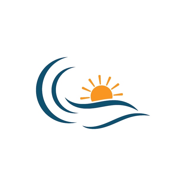 Vetor de logotipo de praia de ondas de água
