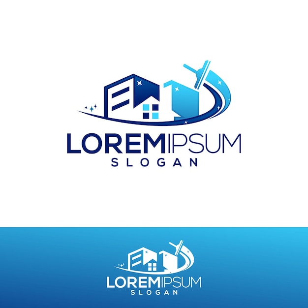 Vetor vetor de logotipo de serviços de limpeza doméstica