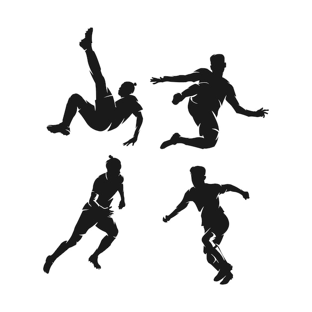 Vetor de logotipo de silhueta de jogador de futebol