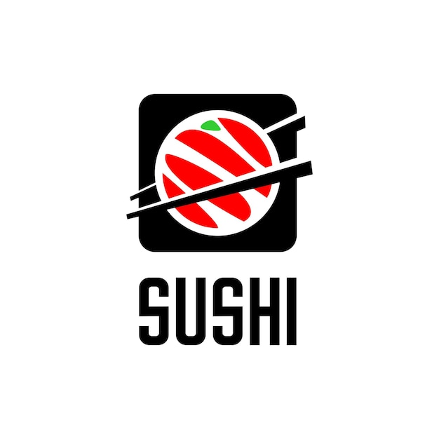 Vetor de logotipo de sushi e vara, logotipo do restaurante