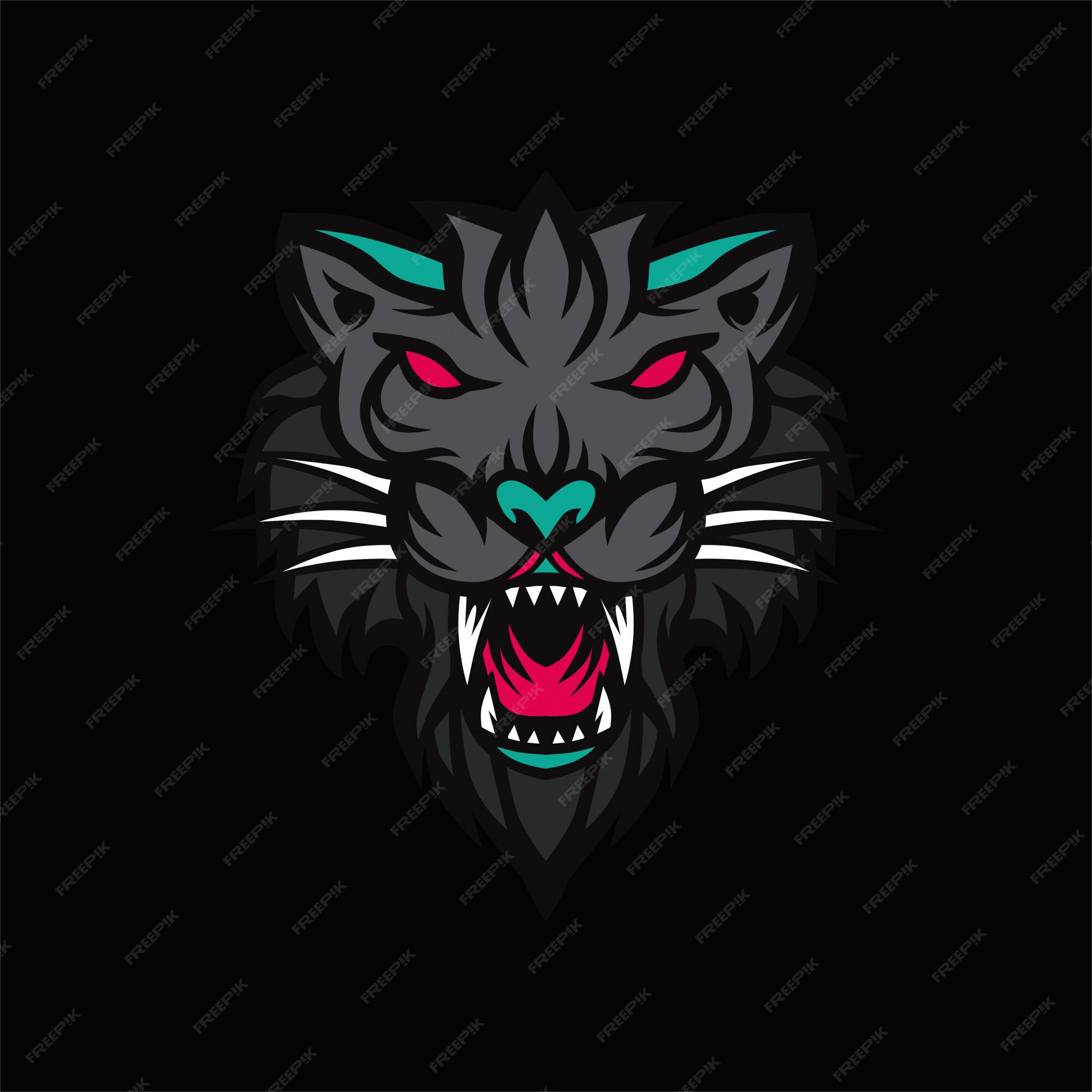 jogos de equipe de logotipo de gato preto, tigre ou phanter 8570166 Vetor  no Vecteezy