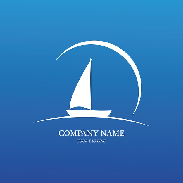 Vetor de logotipo e símbolo de barco à vela