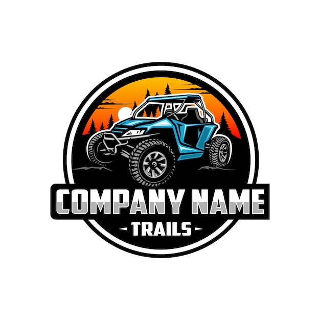 Vetor de logotipo isolado de ilustração de aventura buggy utv atv