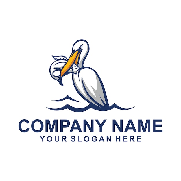 Vetor de logotipo pelican animals