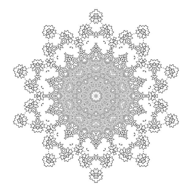 Vetor de mandala de arte de linha elegante para design