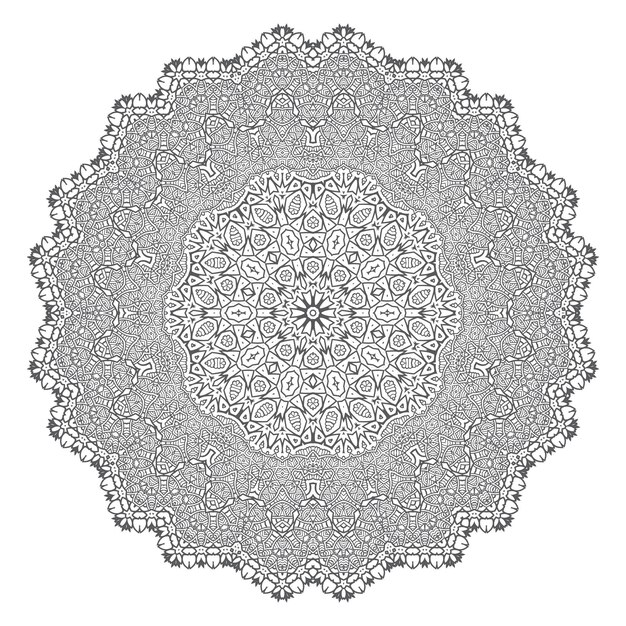 Vetor de mandala de arte de linha elegante para design