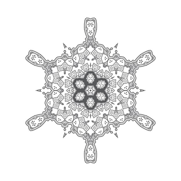 Vetor de mandala de arte de linha elegante para design