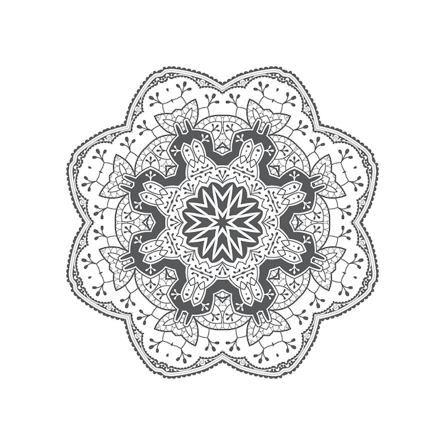 Vetor de mandala de arte de linha linda para design