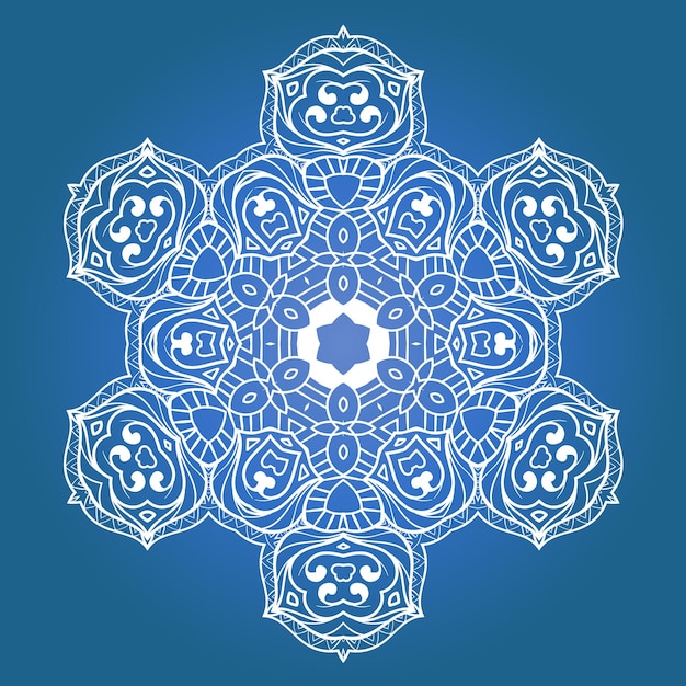 Vetor de mandala de meditação fractal étnica