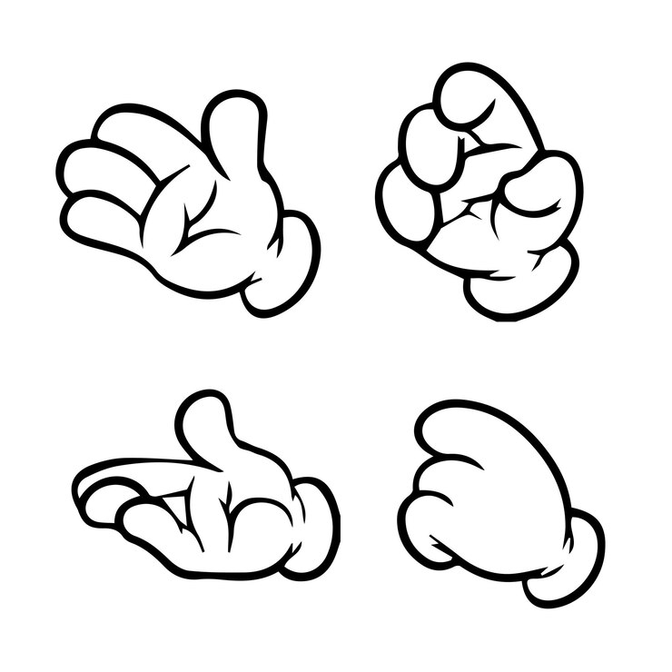 Vetor vetor de mão de desenho animado