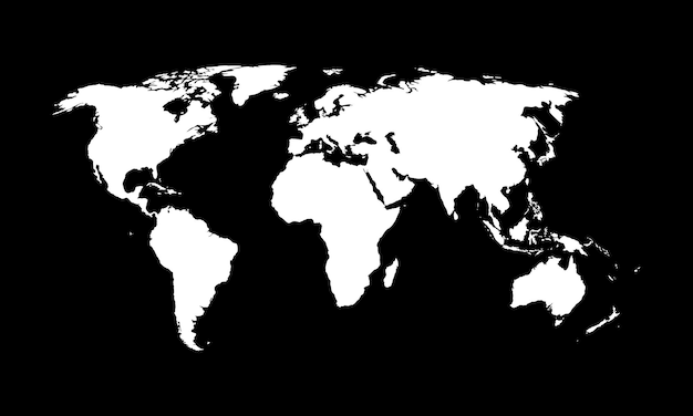 Vetor de mapa mundial textura preto e branco