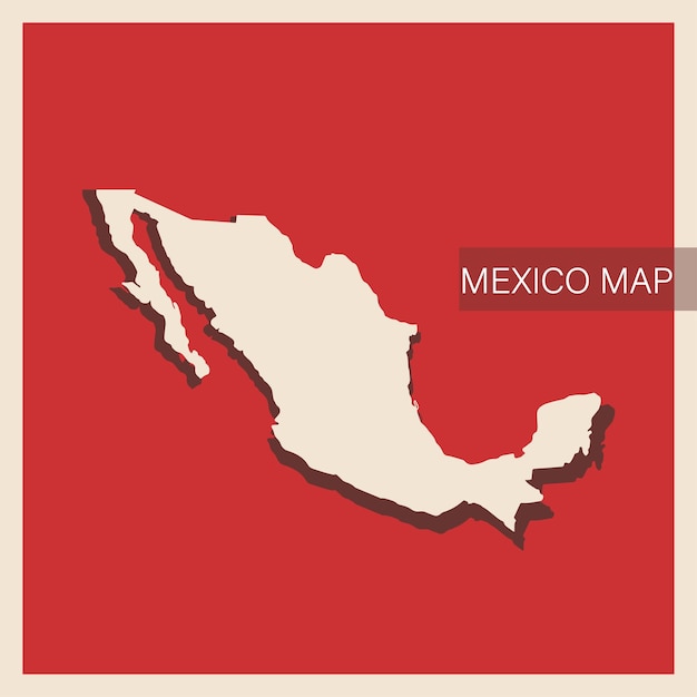 Vetor vetor de mapa vintage do méxico