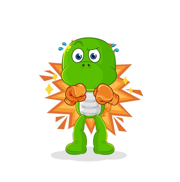 Vetor vetor de mascote de desenho animado de personagem de boxeador de tartaruga