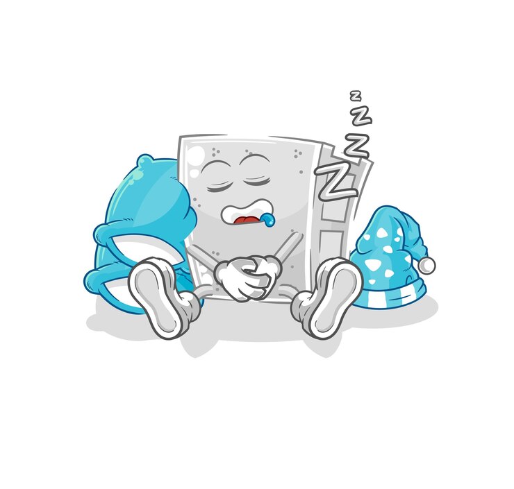Vetor vetor de mascote de desenho animado de personagem dormindo de tijolo de concreto