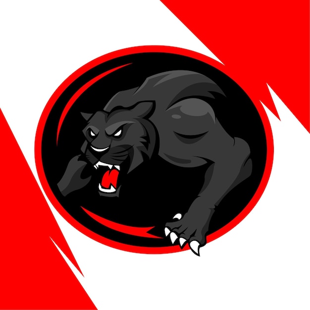 Vetor de mascote de logotipo panther esport