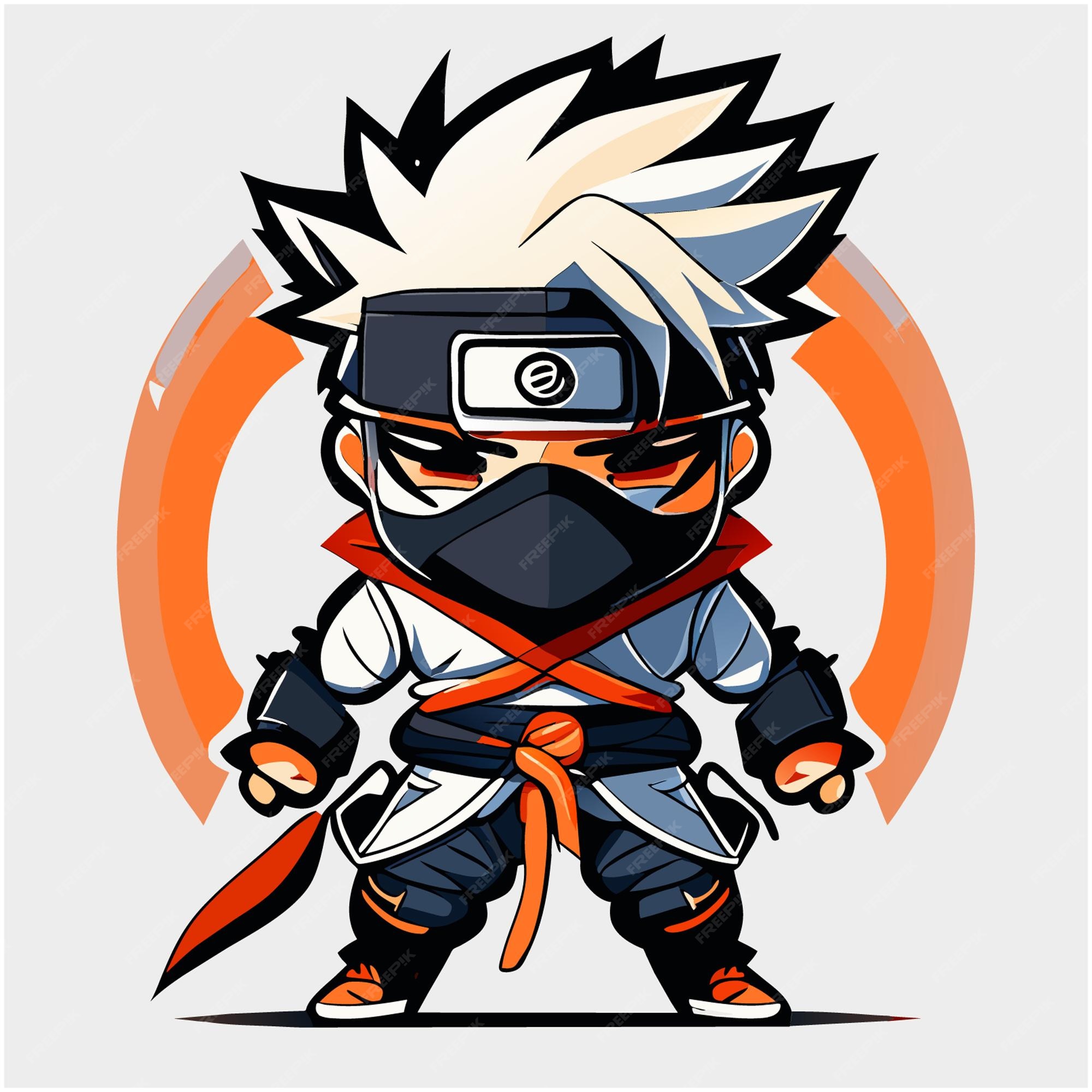 Vetor de mascote ninja de corpo inteiro para projetos online