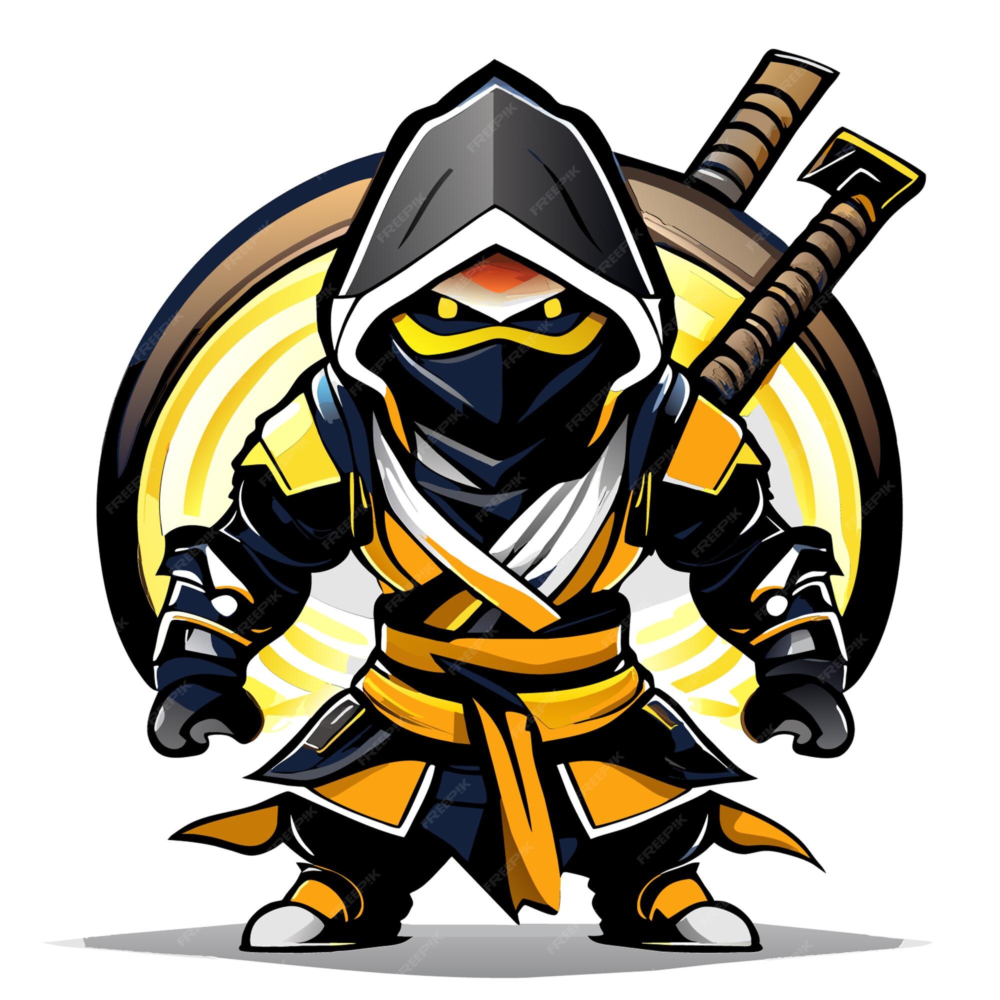 Vetor de mascote ninja de corpo inteiro para projetos online