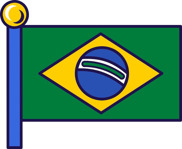 Vetor de mastro de bandeira da república federativa do brasil