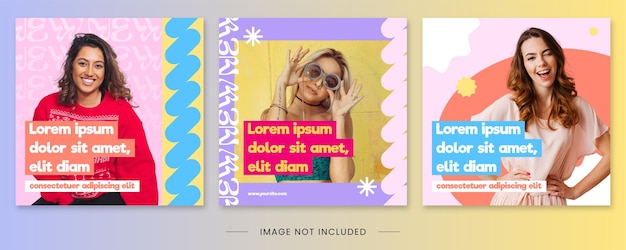Vetor de modelo colorido bacana do Instagram Premium