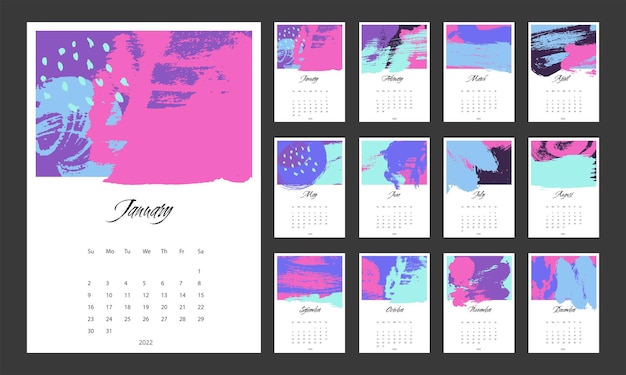 Vetor de modelo de calendário 2022