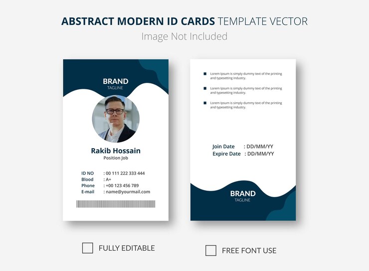 VETOR DE MODELO DE CARTÕES DE IDENTIFICAÇÃO MODERNO ABSTRATO