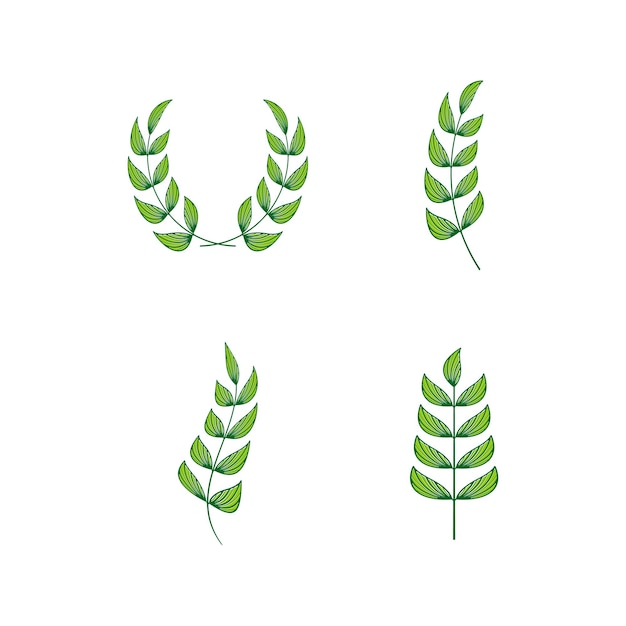 vetor de modelo de design de ícone de logotipo de ramo de folha