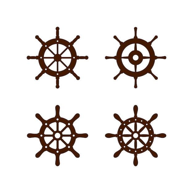 Vetor de modelo de design de ícone de logotipo de volante de navios