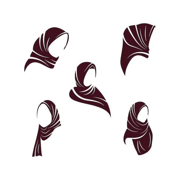Vetor de modelo de design de ícone de logotipo hijab