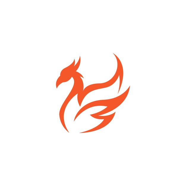 Vetor de modelo de design de ícone de logotipo Phoenix