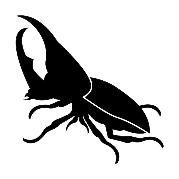 Vetor vetor de modelo de design de ilustração de logotipo de ícone de besouro de chifre