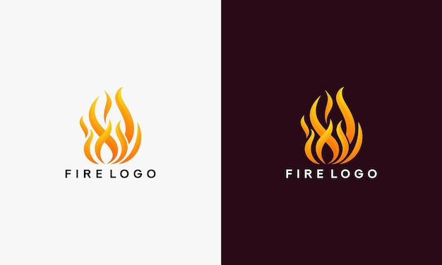 Vetor de modelo de design de logotipo de chama de fogo 3d