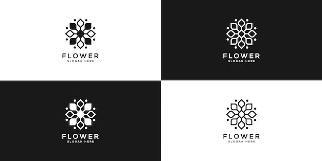 Vetor de modelo de design de logotipo de natureza flor