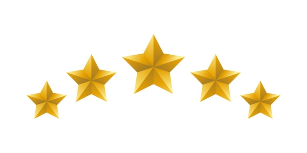 vetor de modelo de ilustração de classificação de cinco estrelas douradas