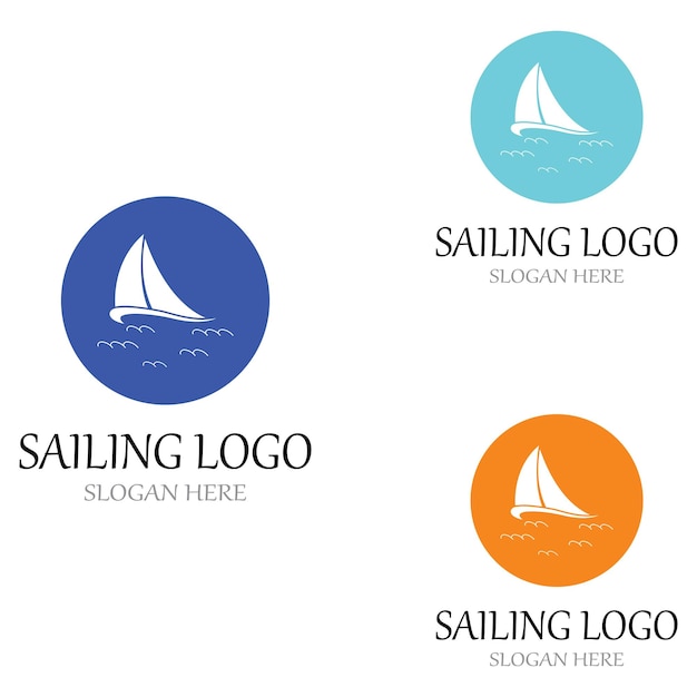 Vetor de modelo de logotipo de barco à vela