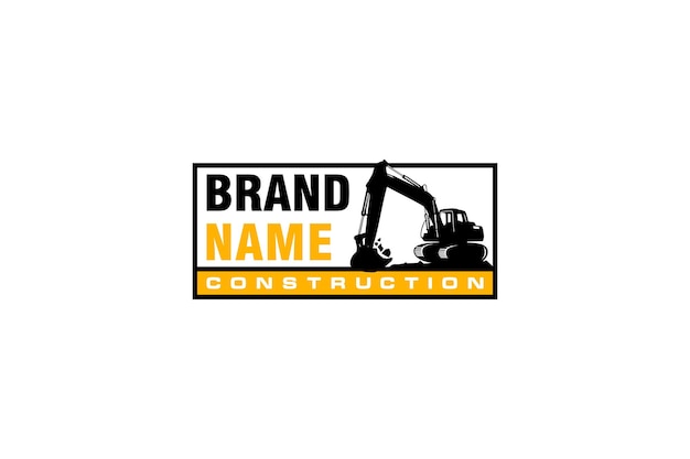 Vetor de modelo de logotipo de escavadeira vetor de logotipo de equipamento pesado para empresa de construção.