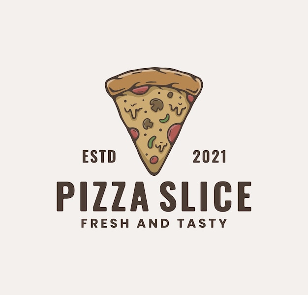 vetor de modelo de logotipo de fatia de pizza