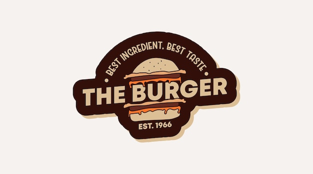 Vetor de modelo de logotipo de hambúrguer. conceito de design de logotipo de fast-food.