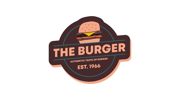 Vetor de modelo de logotipo de hambúrguer. conceito de design de logotipo de fast-food.