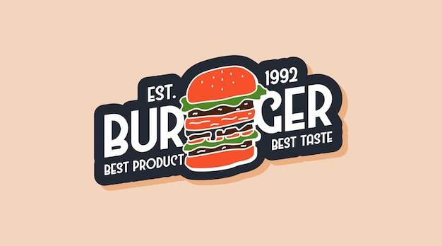 Vetor de modelo de logotipo de hambúrguer. conceito de design de logotipo de fast-food.