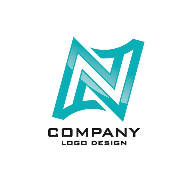 Vetor vetor de modelo de logotipo de ícone de letra n