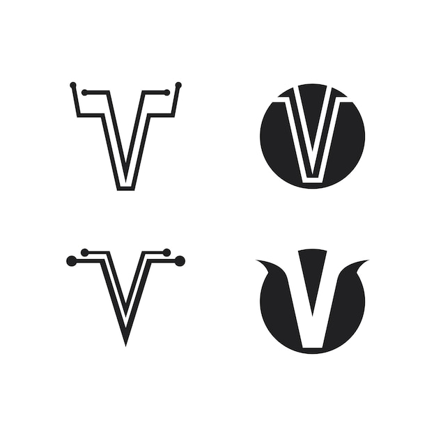 Vetor de modelo de logotipo de letra v