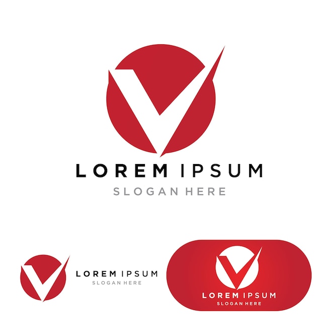 Vetor de modelo de logotipo de letra V