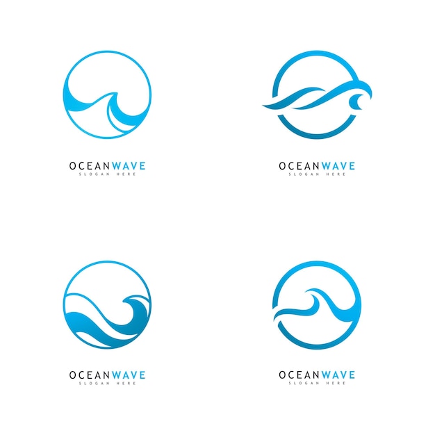 Vetor de modelo de logotipo de ondas do mar