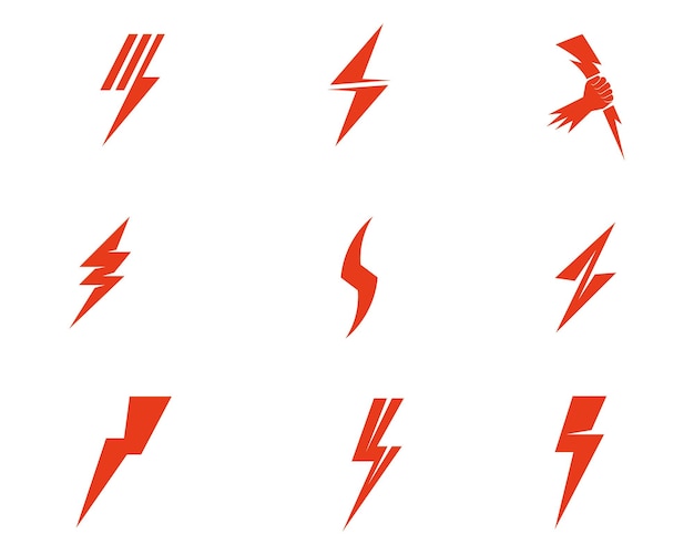 Vetor de modelo de logotipo de raio em flash