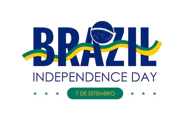 Vetor de modelo de texto do dia da independência do brasil