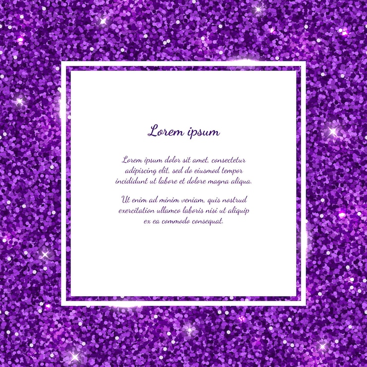 Vetor vetor de moldura quadrada de fundo roxo glitter