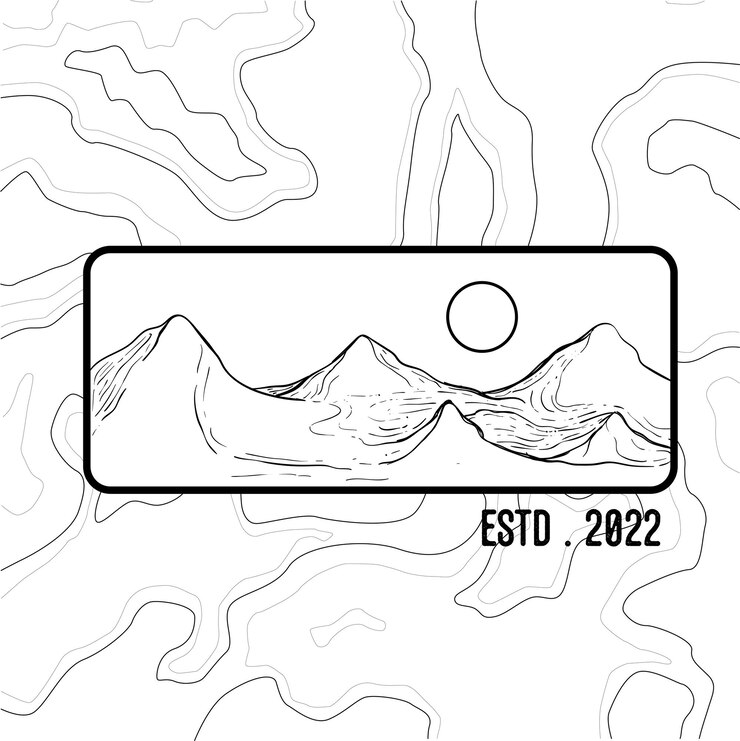 Vetor vetor de montanha de arte de linha de natureza 10